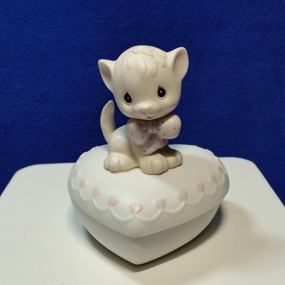 Precious Moments Forever Friends Cat Trinket Box Jonathan and David E-9253 Fish - Picture 2 of 10
